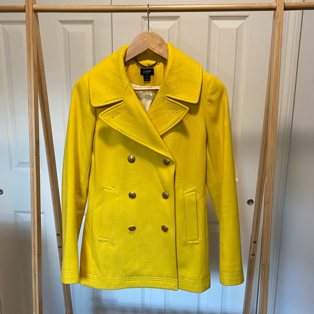 Jcrew Yellow Wool Coat